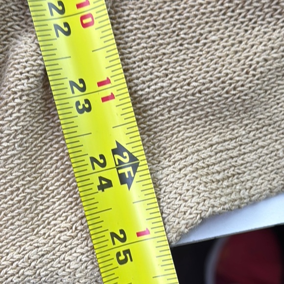 Lauren Ralph Lauren  Women's Tan Linen Blend Oversized Pocket Open-Front Sweater - Picture 5 of 9